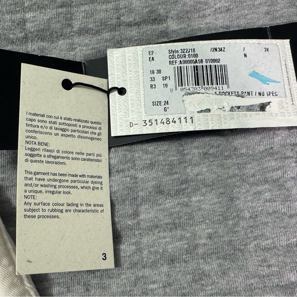 Emporio Armani J18 Straight Leg Slim Fit White Women’s Jeans Size 24 - Picture 9 of 12